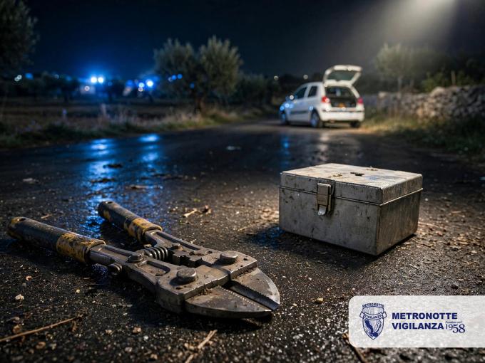 Tentativo di furto sventato a LATERZA (TA) - intervento notturno Metronotte in attività commerciale